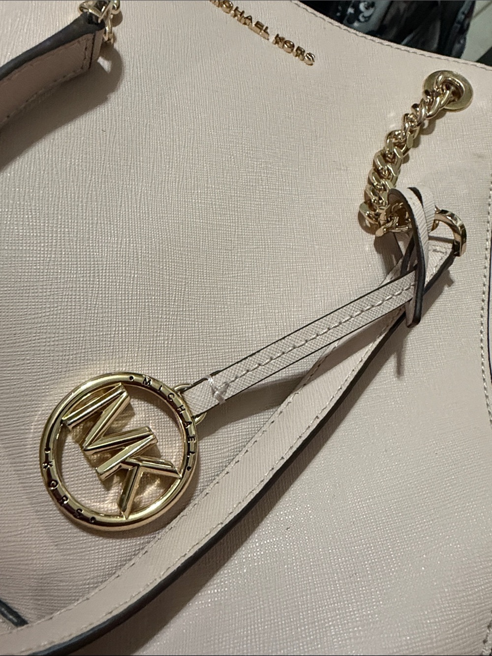 Michael Kors Blush Pink Leather Tote with Gold Chain Handles - Picture 5 of 5